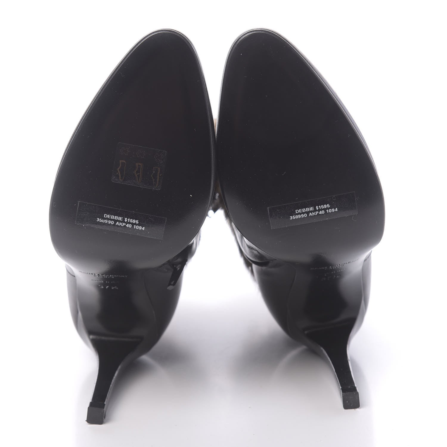Saint Laurent Calfskin Fur Debbie Booties 37.5 Black 5 of 10
