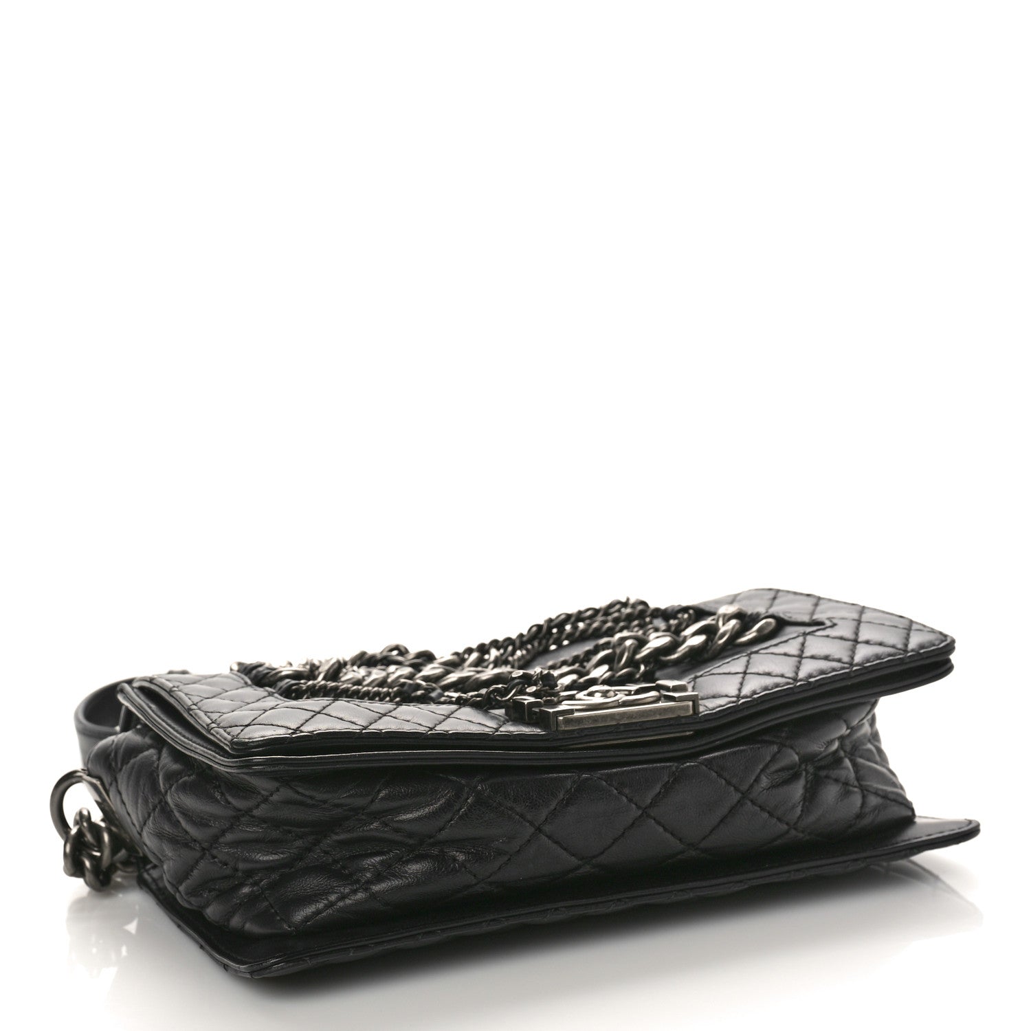 Chanel Calfskin Enchained Medium Boy Flap Black 4 of 10