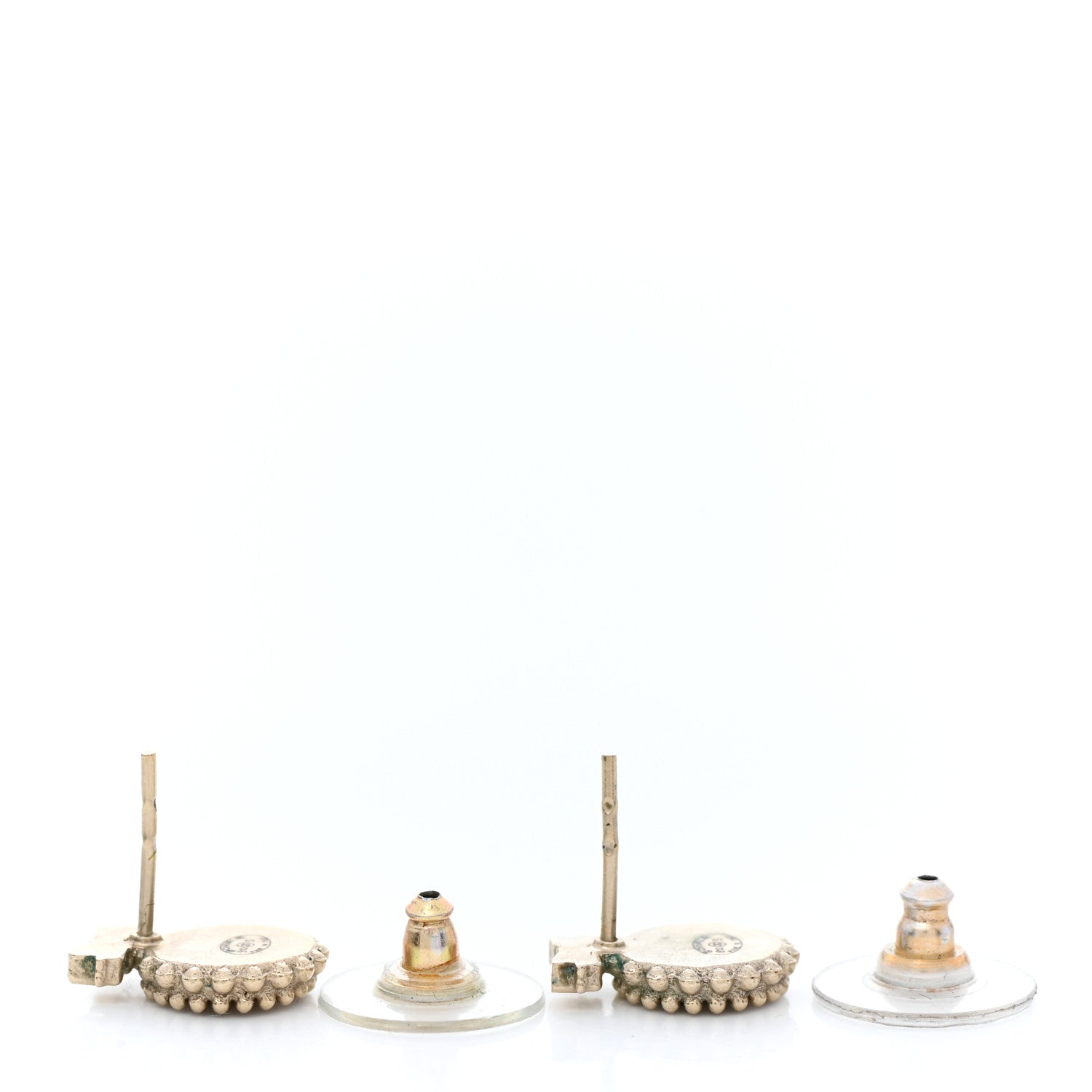 Chanel CC Bow Earrings Black Gold 3 of 4