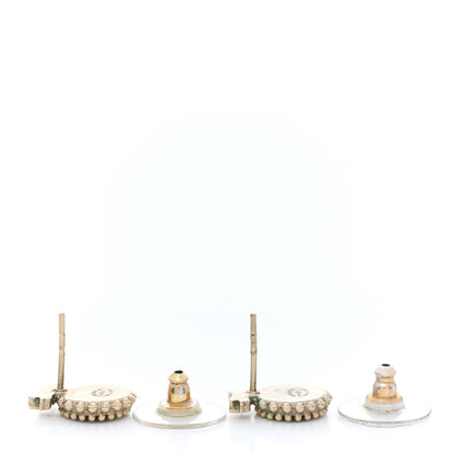 Chanel CC Bow Earrings Black Gold 3 of 4