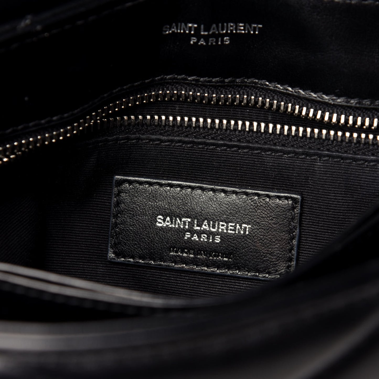 Calfskin Y Quilted Monogram Toy Loulou Crossbody Bag Black