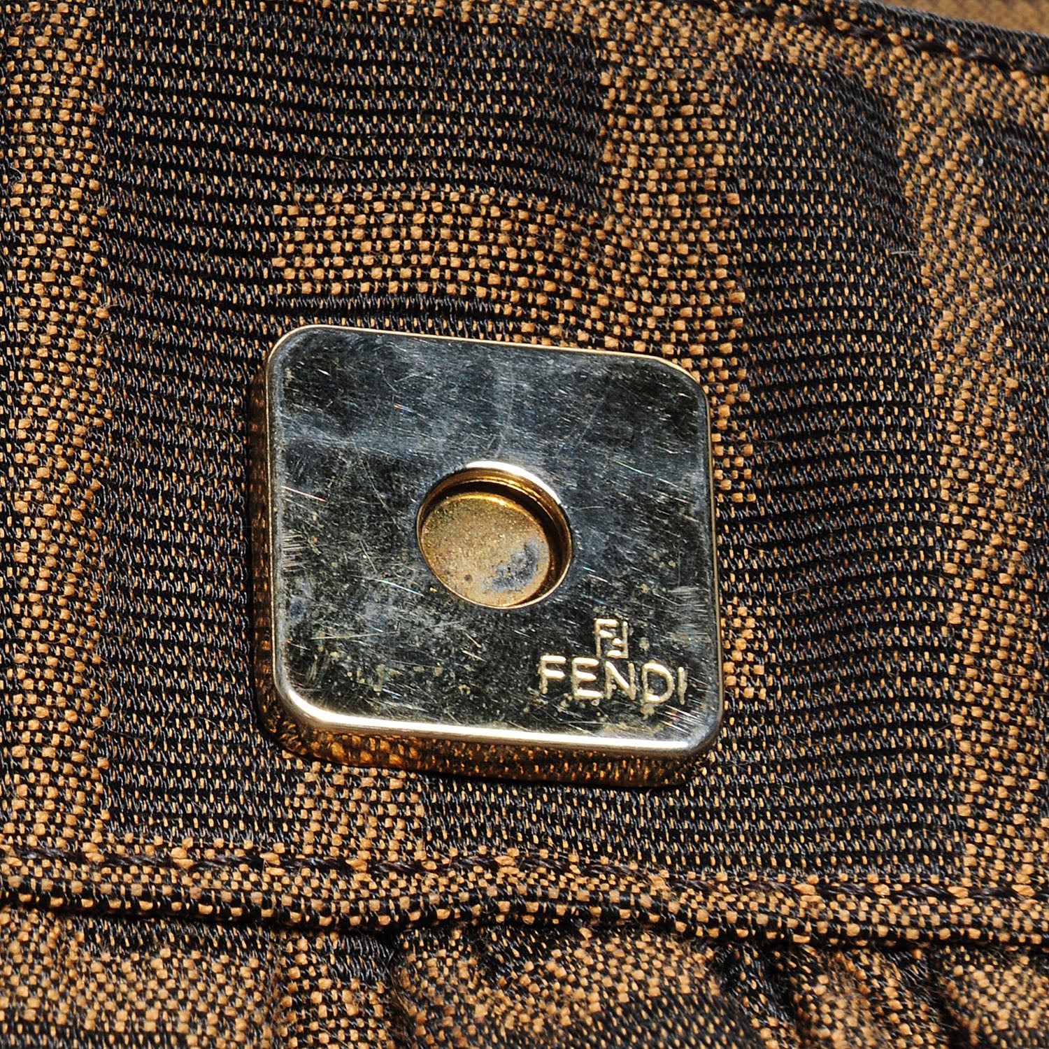 Fendi Zucca Cuoio Lucido Small Chef Shoulder Bag Tobacco Bois de Rose 9 of 10