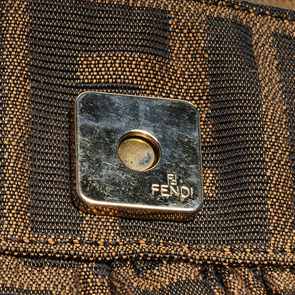 Fendi Zucca Cuoio Lucido Small Chef Shoulder Bag Tobacco Bois de Rose 9 of 10
