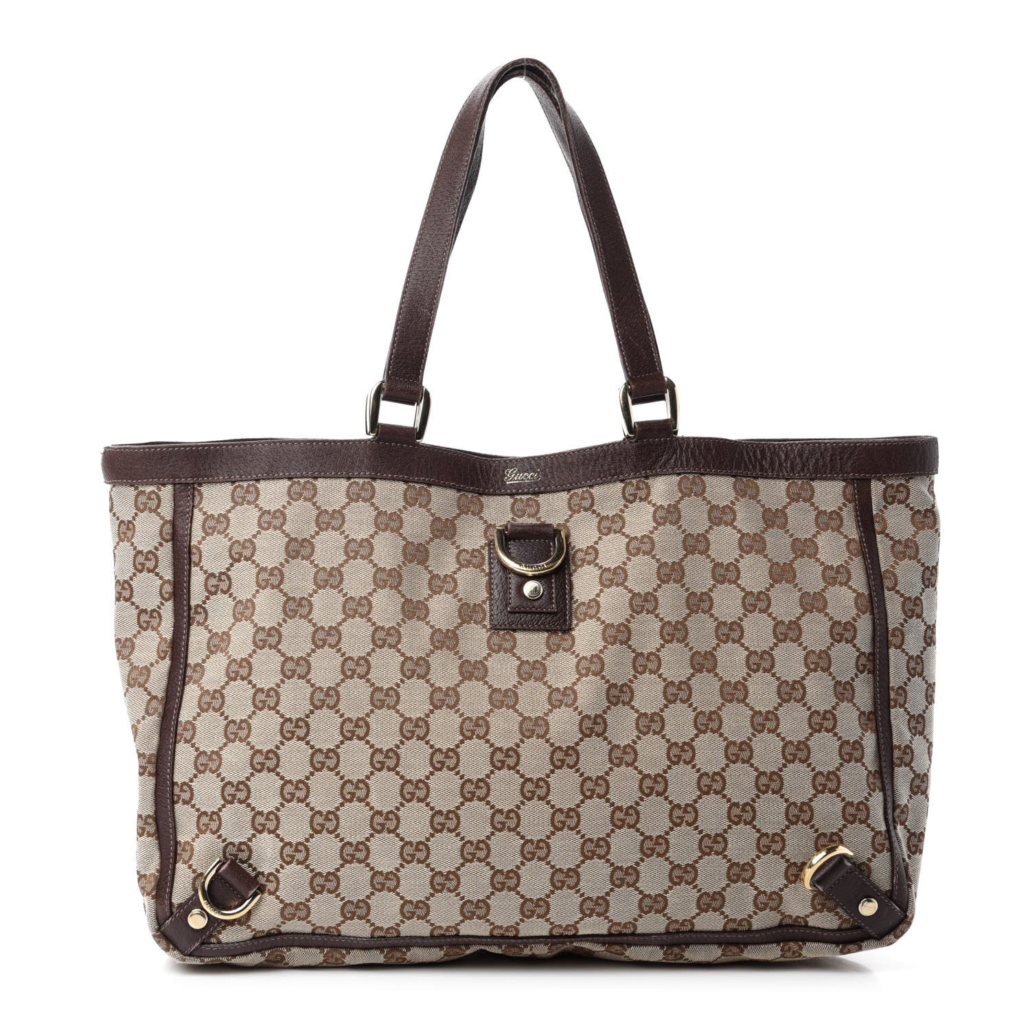 Gucci Monogram Large Abbey Tote Dark Brown 1 of 12