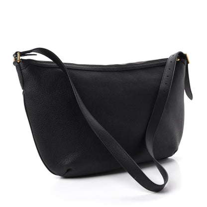 Gucci Grained Calfskin Logo Half Moon Hobo Black 3 of 10