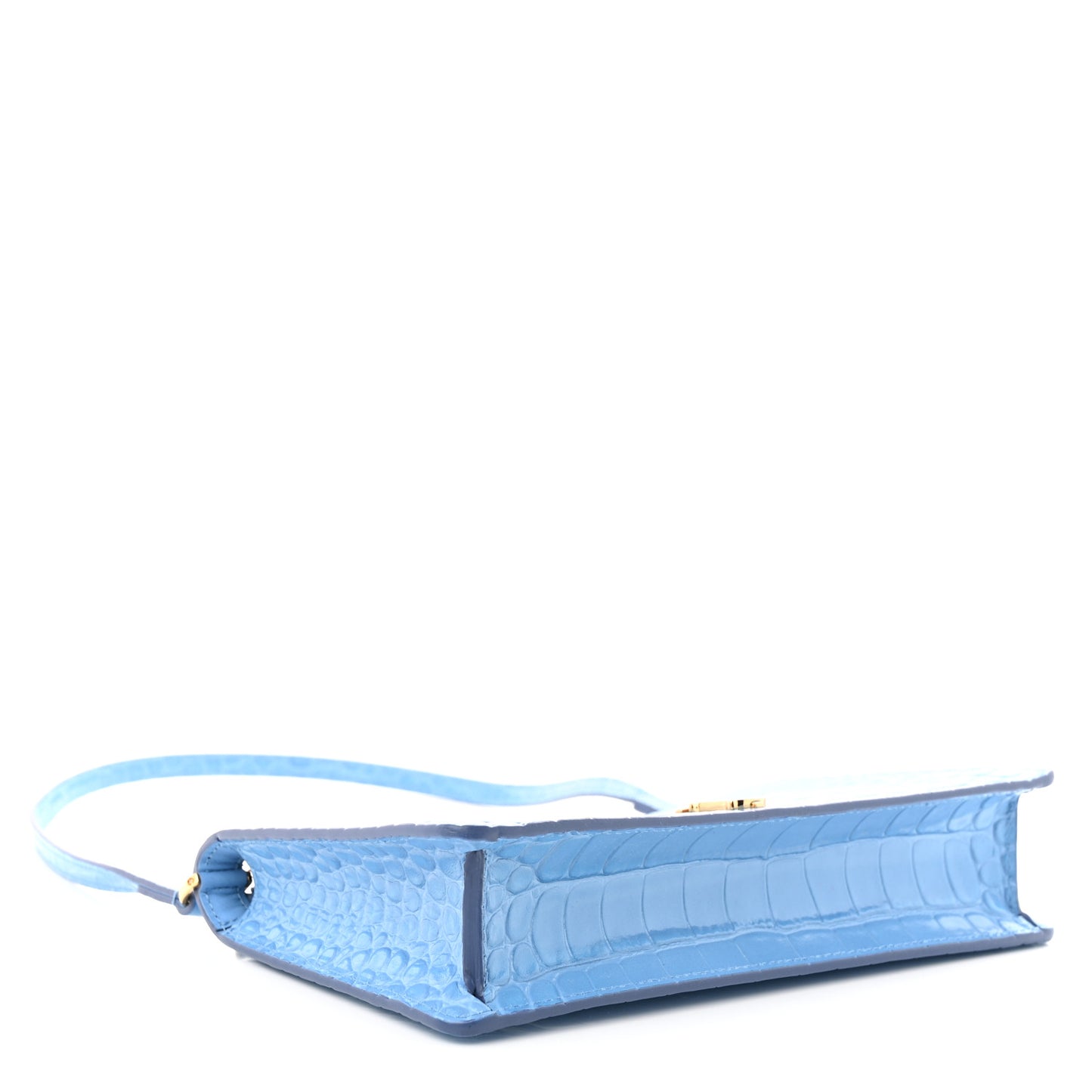 Crocodile Embossed Mini TB Shoulder Bag Blue