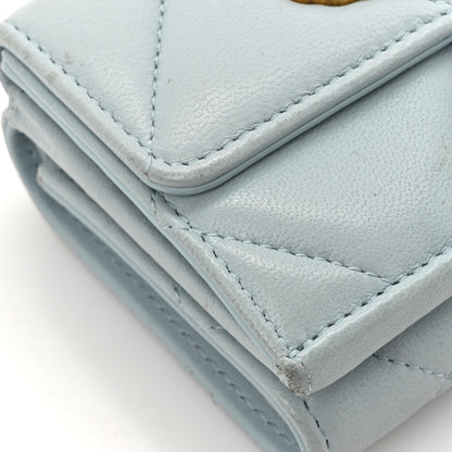 Chanel Lambskin Quilted Chanel 19 Flap Card Holder Light Blue 10 of 13