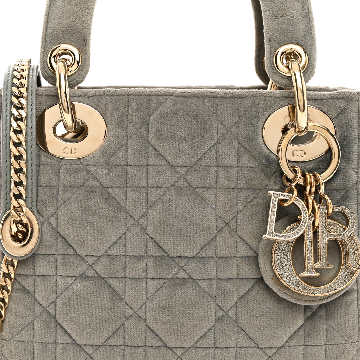 Velvet Mini Lady Dior Gray