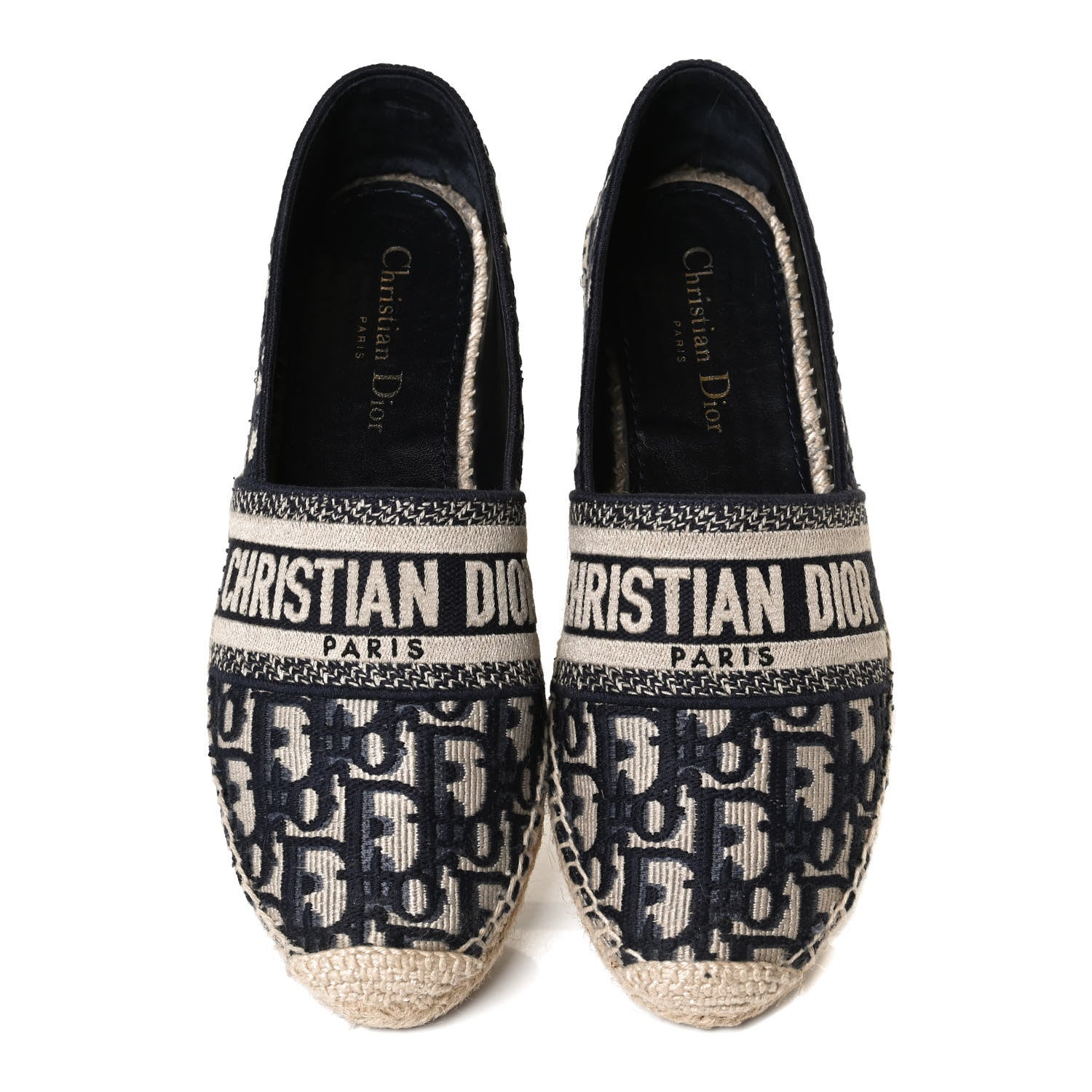 Christian Dior Oblique Embroidered Granville 15mm Espadrilles 38.5 Deep Blue 5 of 11