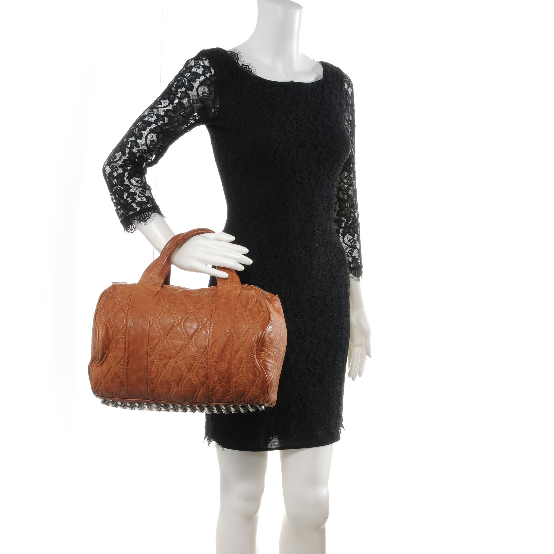 Alexander Wang Quilted Leather Rocco Brown 2 of 6