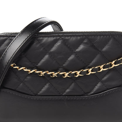Chanel Aged Calfskin Quilted Small Gabrielle Clutch With Chain Black 11 of 11