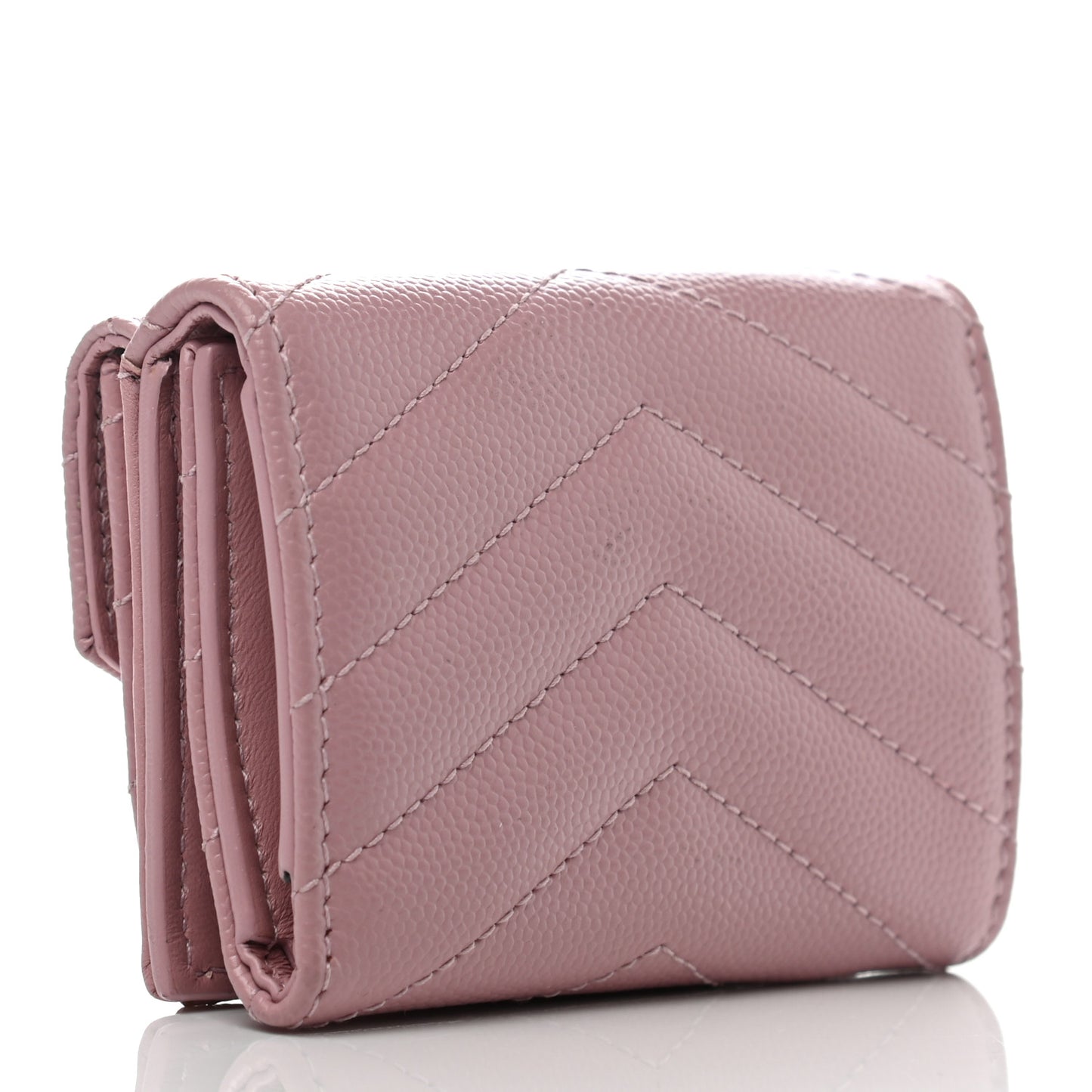 Grain De Poudre Matelasse Chevron Monogram Tiny Wallet Tender Pink