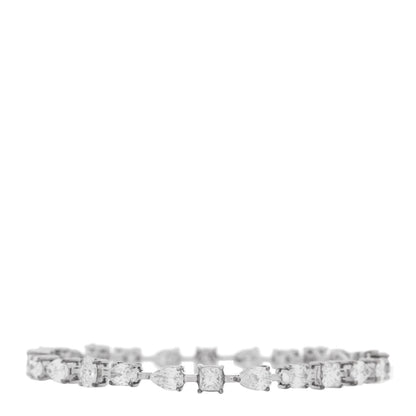 Parker & West by FASHIONPHILE 18K White Gold Diamond 5.50ctw Emerald Marquis Oval Pear Princess Cut Bracelet 3 of 6