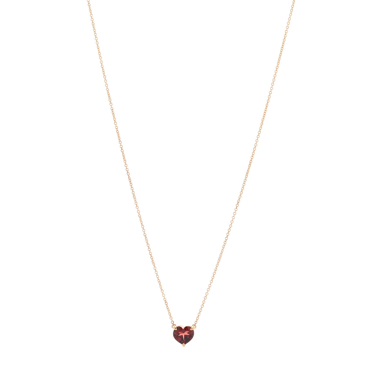 David Yurman 18K Yellow Gold Garnet Heart Pendant Necklace 1 of 4