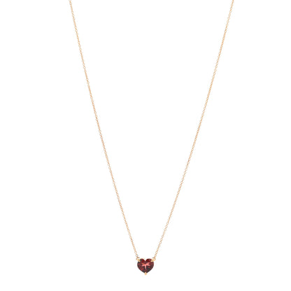David Yurman 18K Yellow Gold Garnet Heart Pendant Necklace 1 of 4