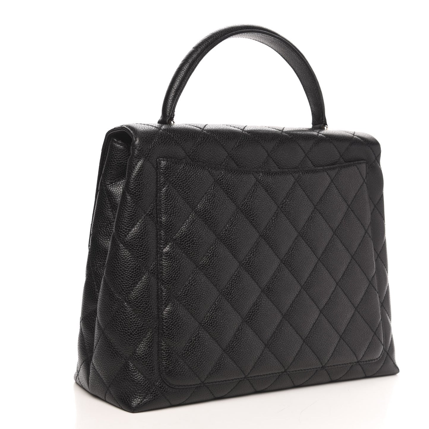 Caviar Quilted Jumbo Kelly Flap Black