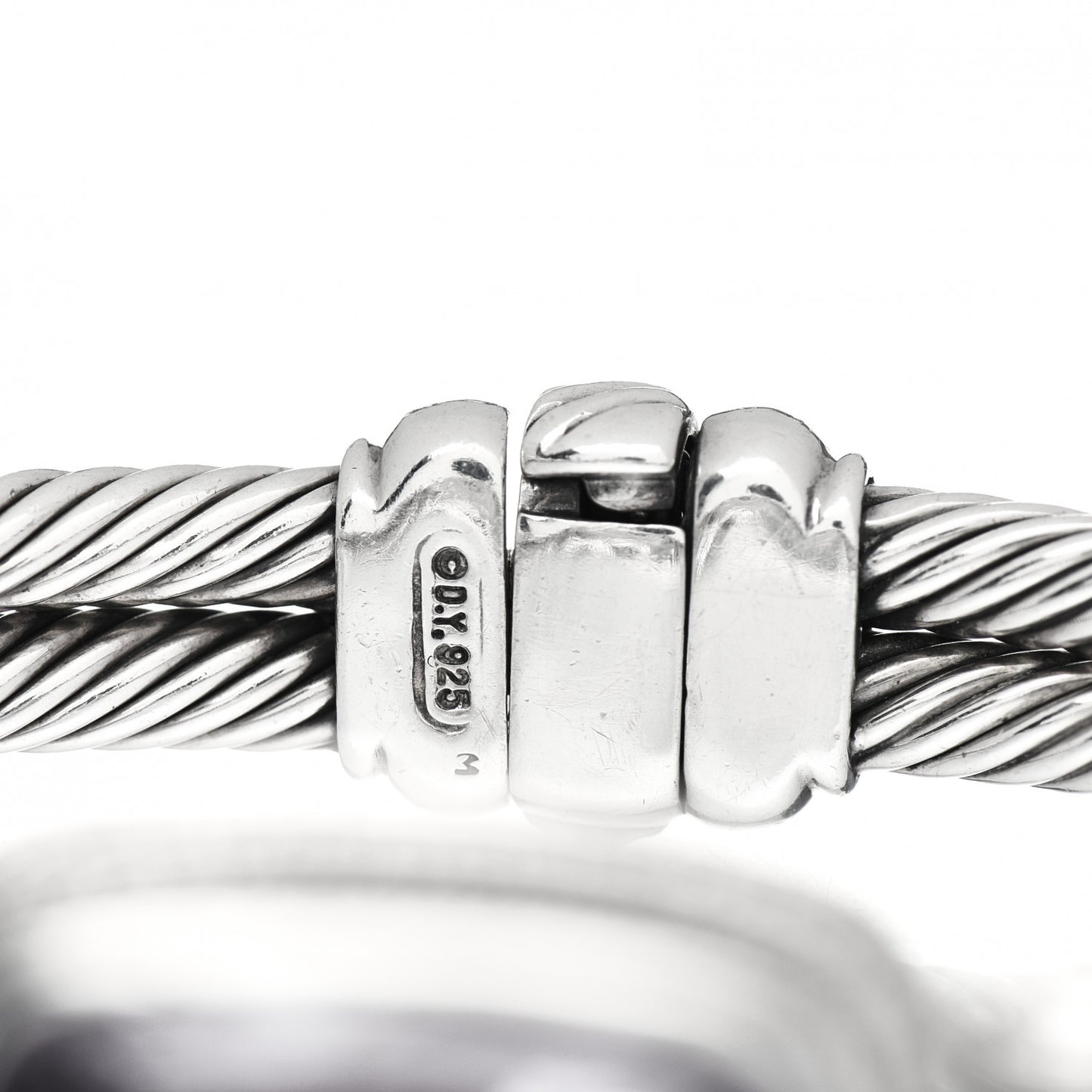 Sterling Silver Diamond Amethyst Elongated Albion Cable Bracelet