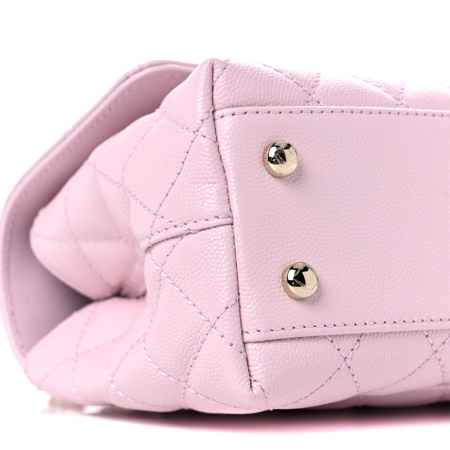 Caviar Quilted Mini Coco Handle Flap Light Pink