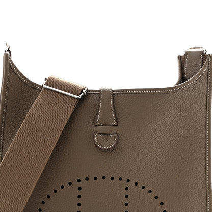 Hermes Taurillon Clemence EVELYNE III PM Etoupe 8 of 10