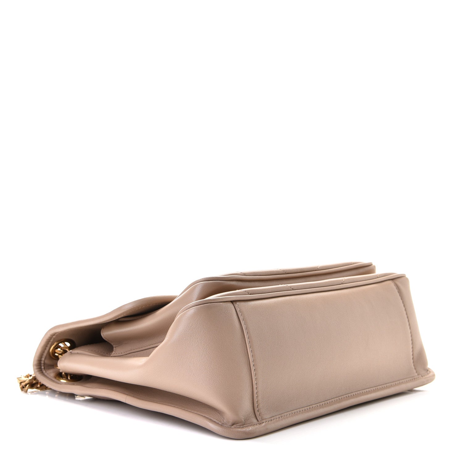 Saint Laurent Lambskin Matelasse Monogram Medium Niki Chain Satchel Dark Beige 6 of 7