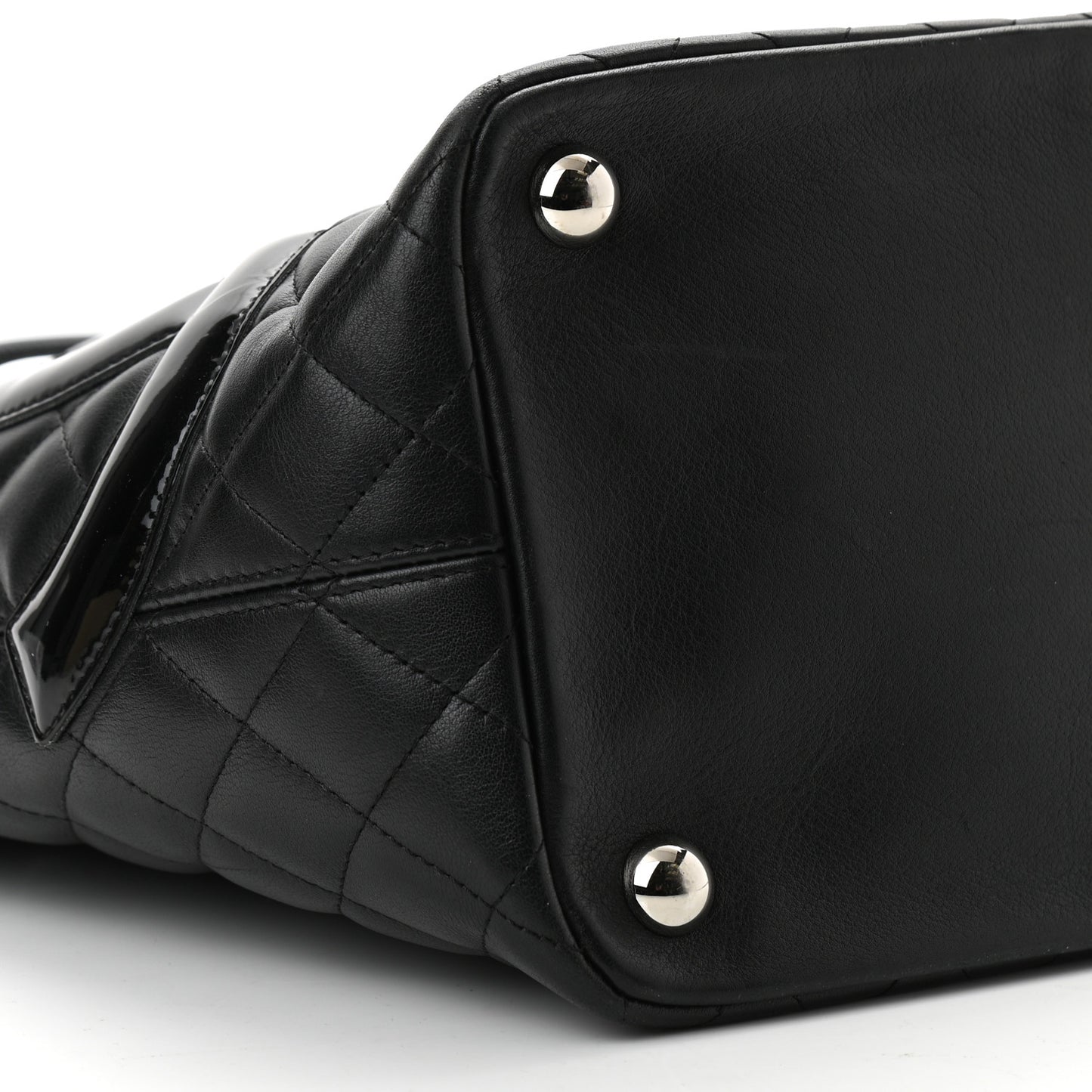 Calfskin Quilted Large Cambon Tote Black