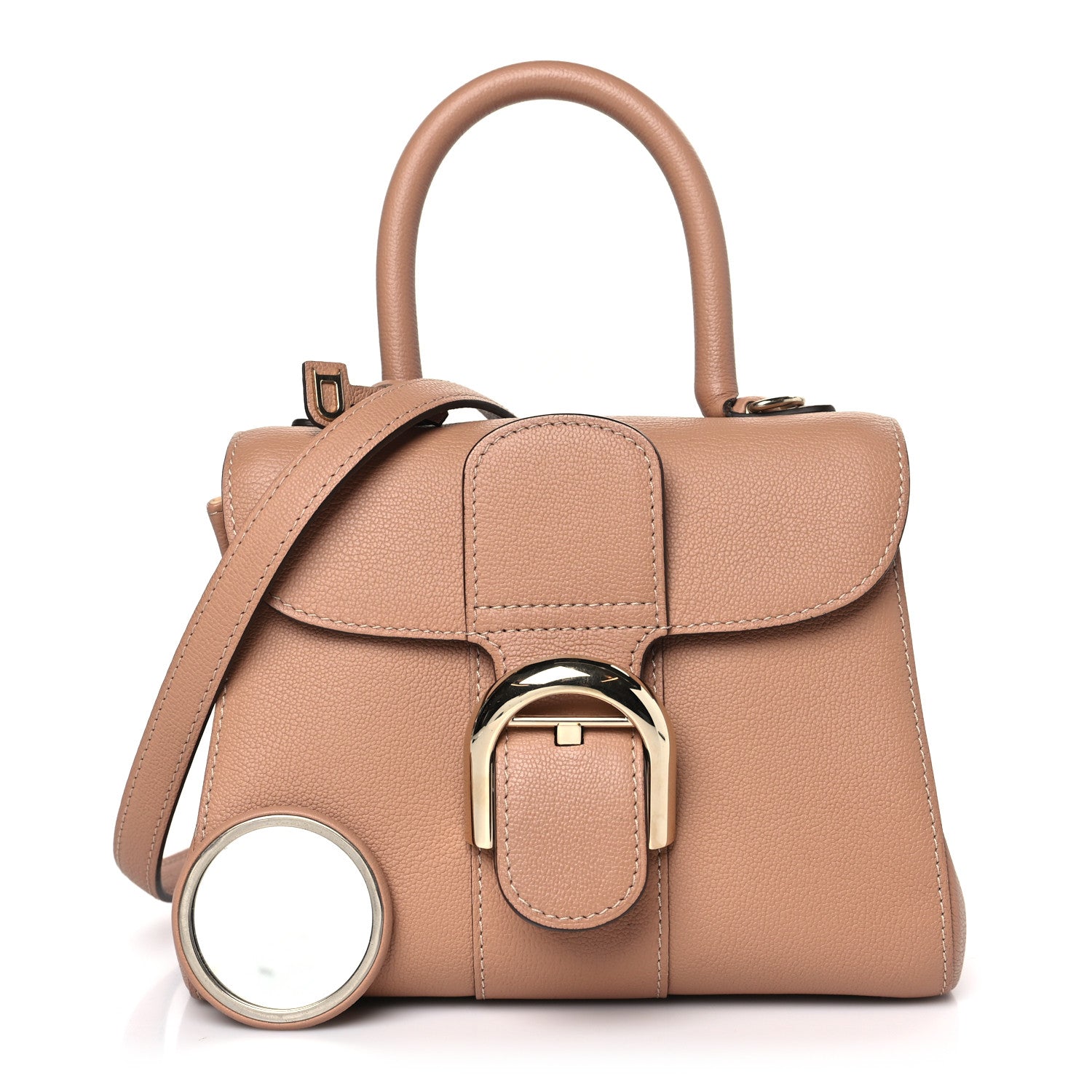 Delvaux Grained Calfskin Mini Brillant Satchel Nude 1 of 9
