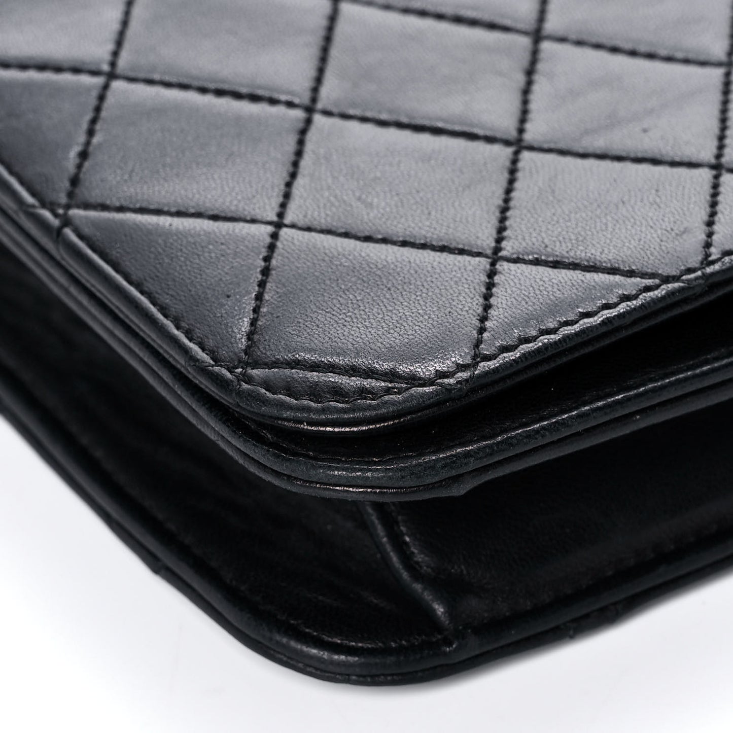 Lambskin Quilted Small Single Flap Black