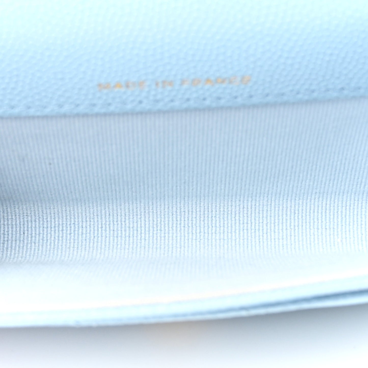 Caviar Quilted Flap Card Holder Wallet Light Blue