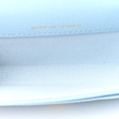 Chanel Caviar Quilted Flap Card Holder Wallet Light Blue 5 of 18