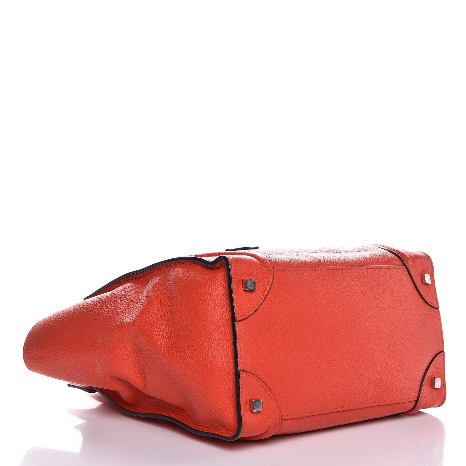 Celine Drummed Calfskin Mini Luggage Vermillion 4 of 12
