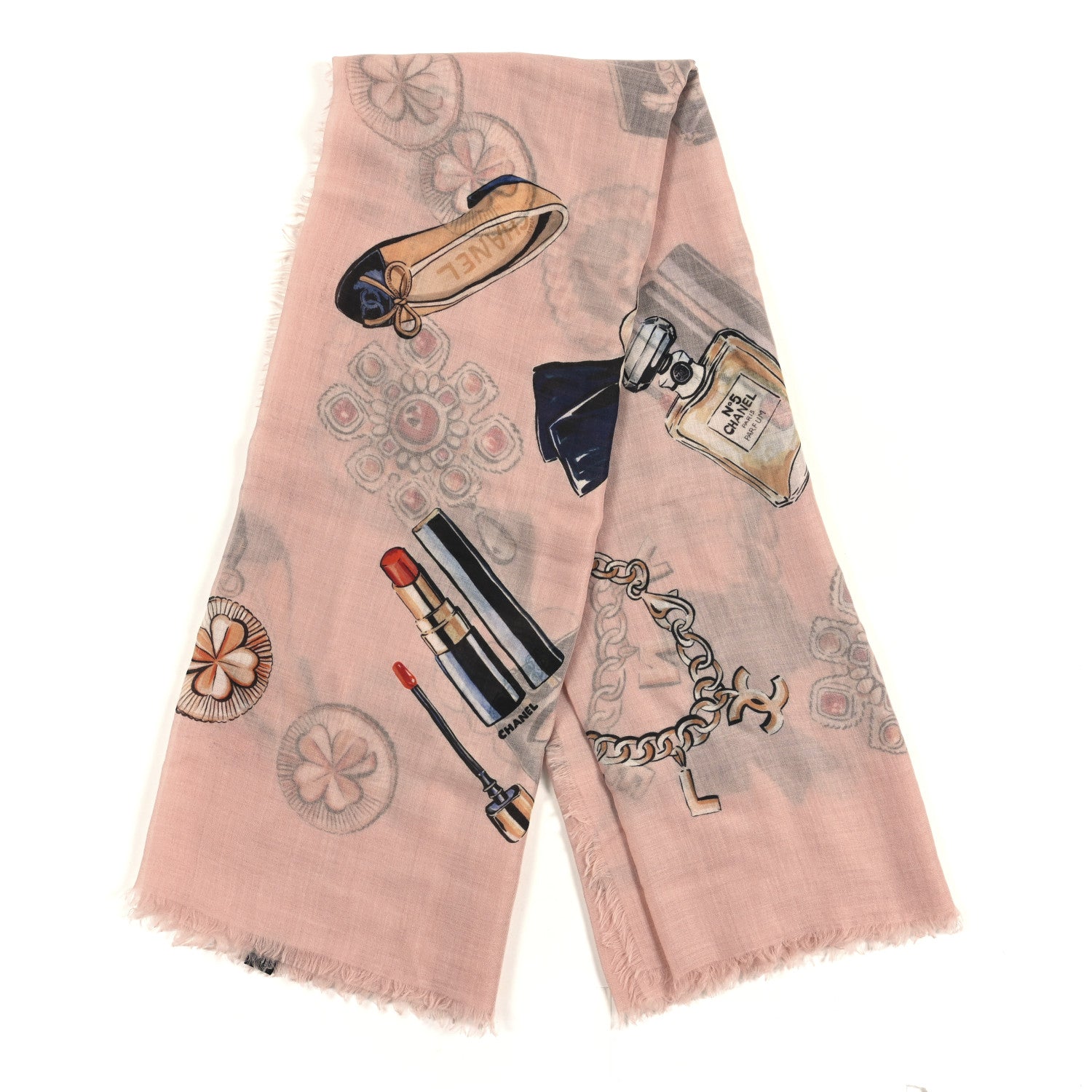 Chanel Cashmere Icons Shawl Pink 2 of 3