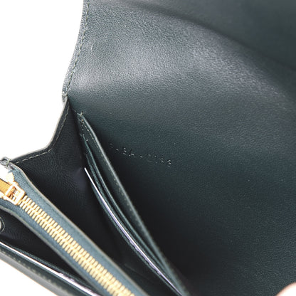 Celine Lambskin Large Flap Wallet Emerald 6 of 10