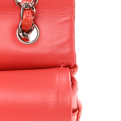 Chanel Patent Quilted Maxi Double Flap Coral 15 of 17