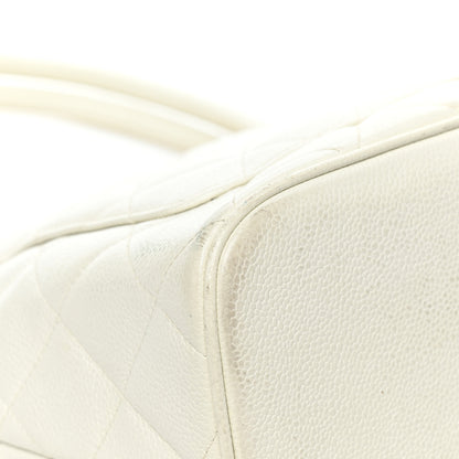 Chanel Caviar Quilted Medallion Tote White 12 of 22