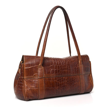 Mulberry Crocodile Embossed Calfskin East West Bayswater Brown 3 of 15