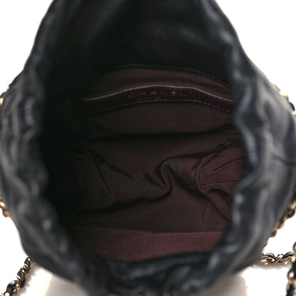 Chanel Lambskin Bucket Chain Drawstring Bag Black 5 of 10