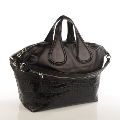 Givenchy Calfskin Crocodile Embossed Medium Nightingale Black 2 of 11
