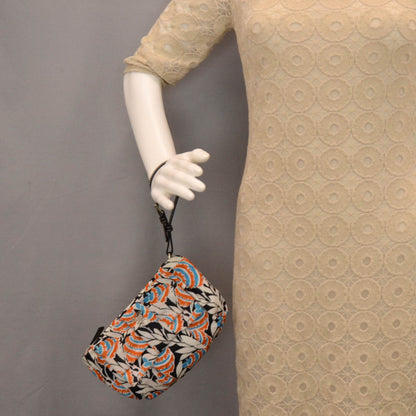 Prada Tessuto Nylon Printed Clutch Wristlet Black Mimosa 2 of 8