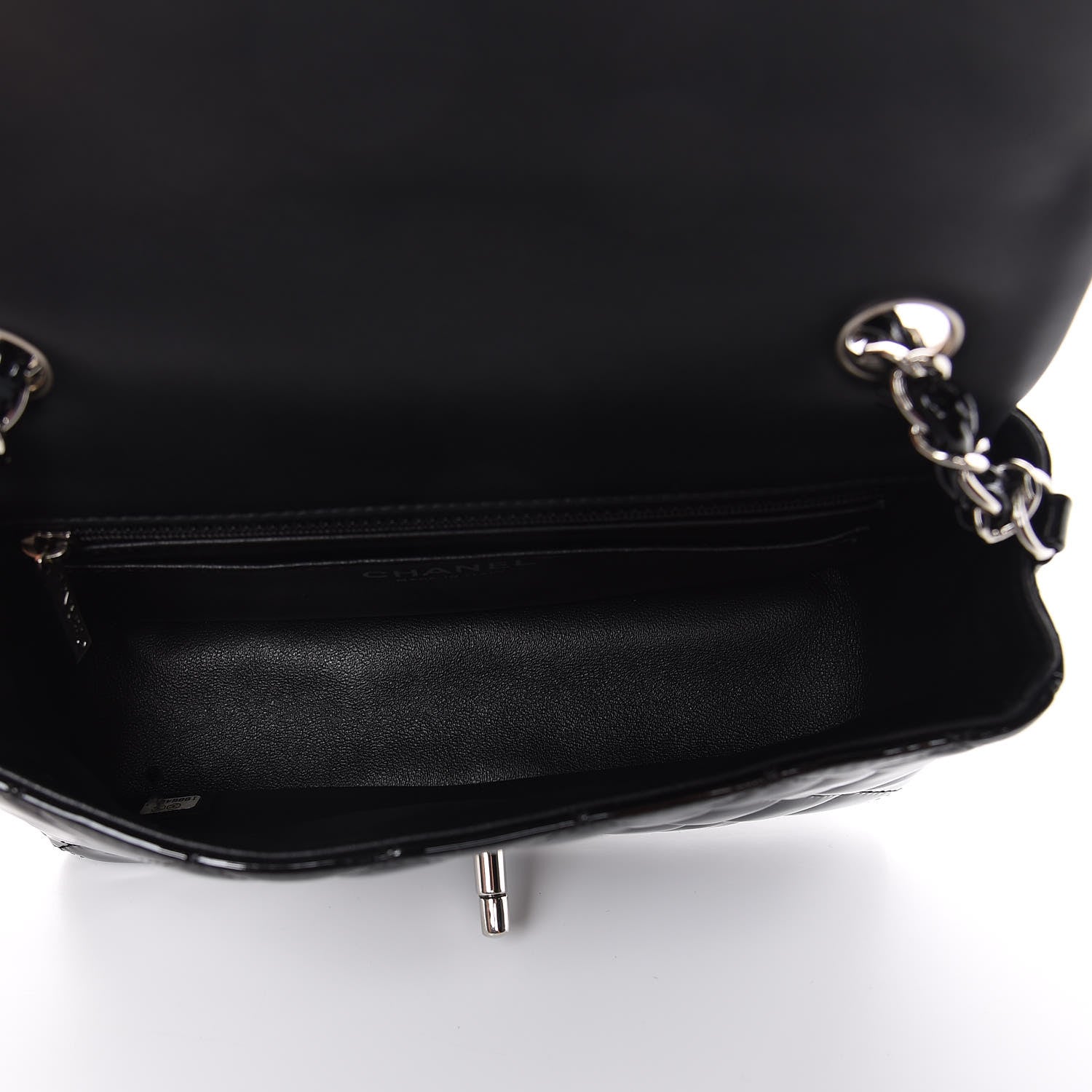 Chanel Patent Calfskin Quilted Mini Rectangular Flap Black 7 of 11
