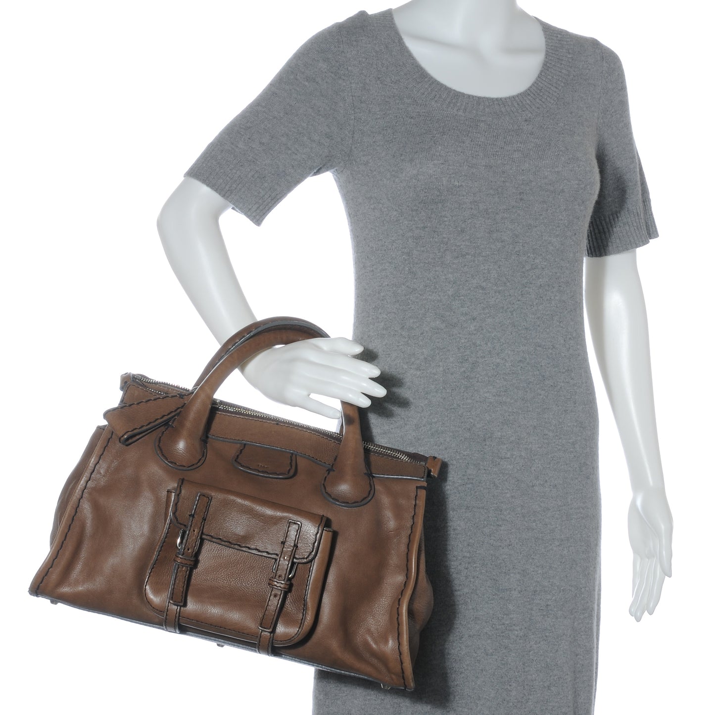 Leather Edith Satchel Muscade