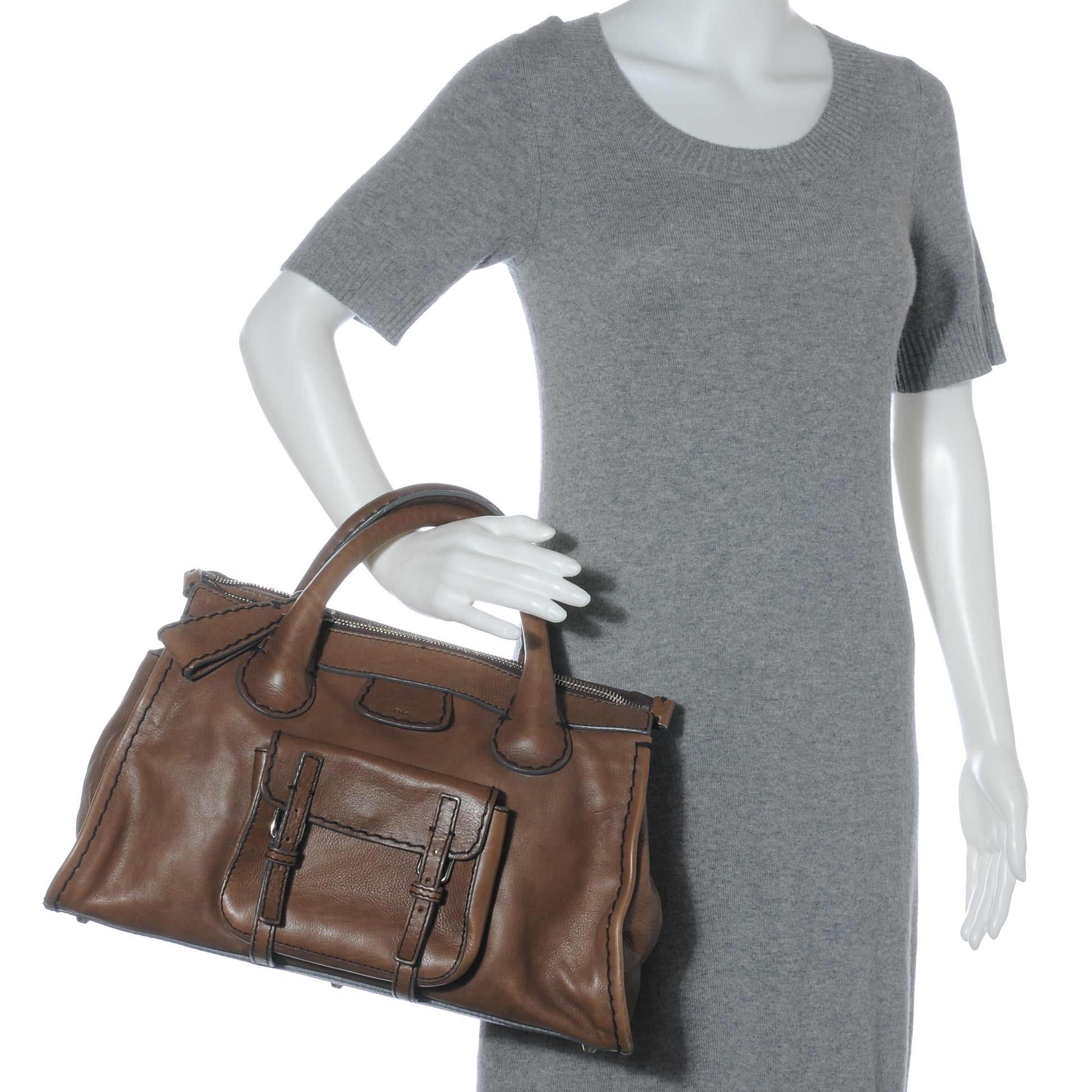 Chloe Leather Edith Satchel Muscade 2 of 8
