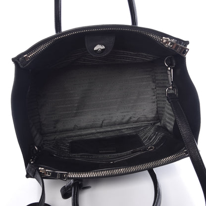 Prada Glace Calf Twin Pocket Tote Black 6 of 12
