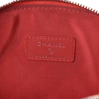 Chanel Patent Quilted Cosmetic Case Coral 6 of 8