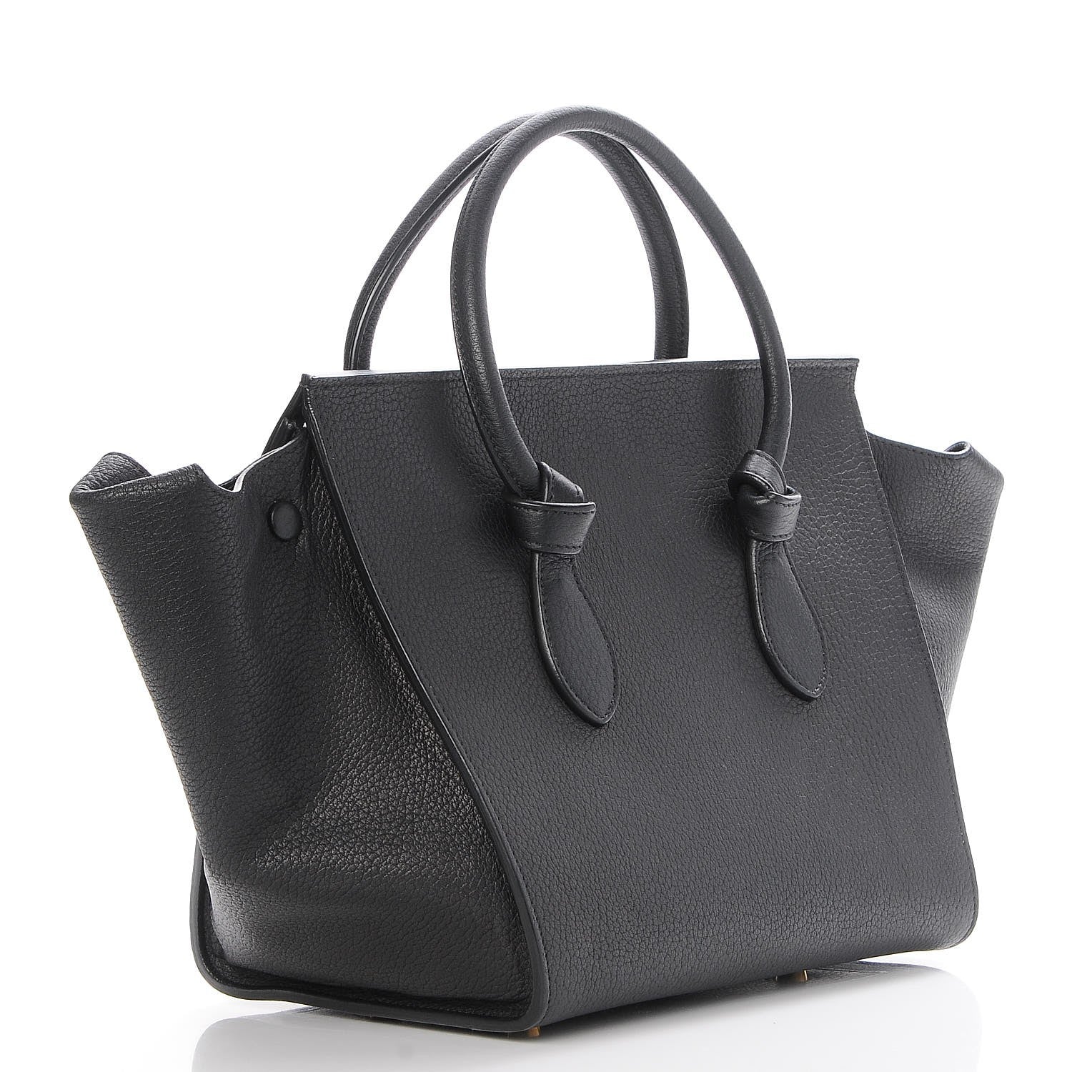 Celine Crisped Calfskin Small Tie Knot Tote Black 3 of 8