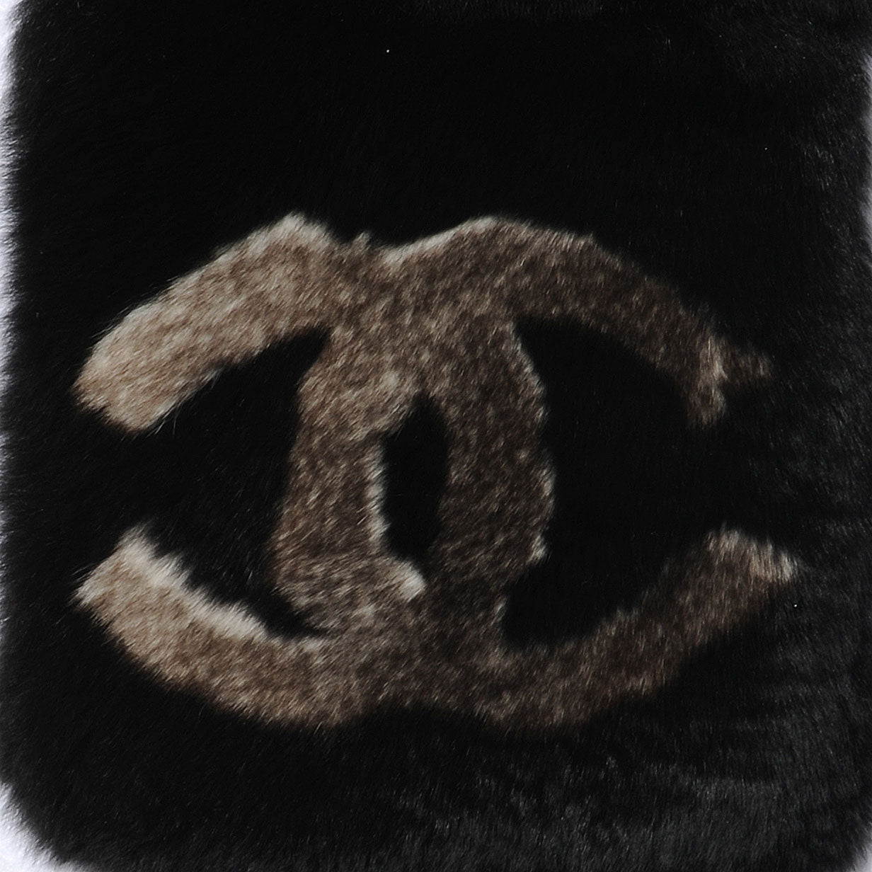 Chanel Orylag Rabbit Fur CC Scarf Black 3 of 5