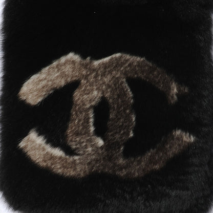 Chanel Orylag Rabbit Fur CC Scarf Black 3 of 5