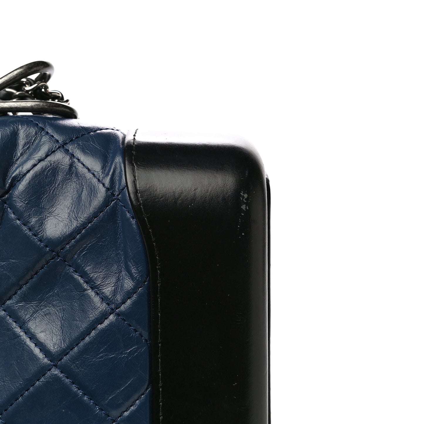 Aged Calfskin Quilted Small Gabrielle Hobo Navy Black
