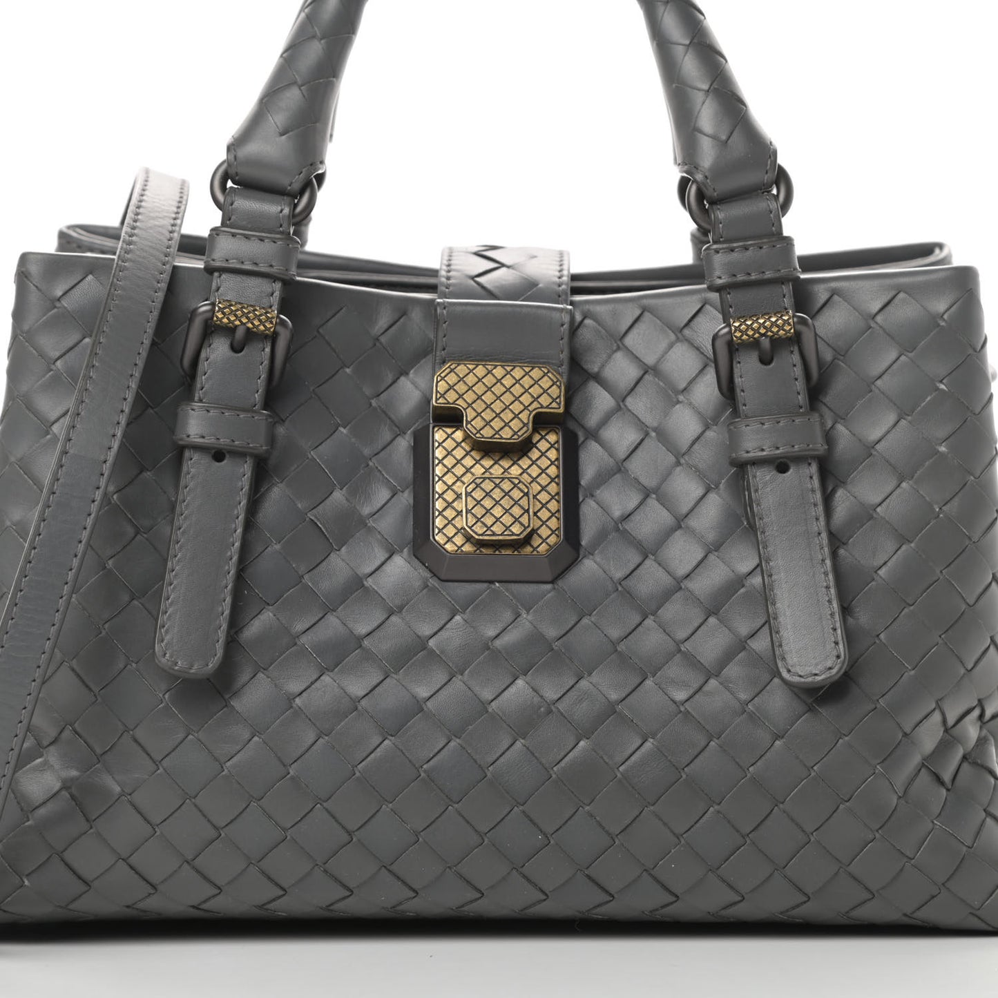 Calfskin Intrecciato Mini Roma Grey