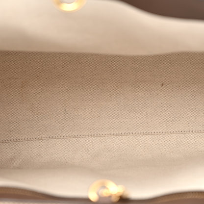 Gucci Monogram Jumbo GG Textured Dollar Calfskin Web Tote Bag Camel Ebony New Acero 5 of 15