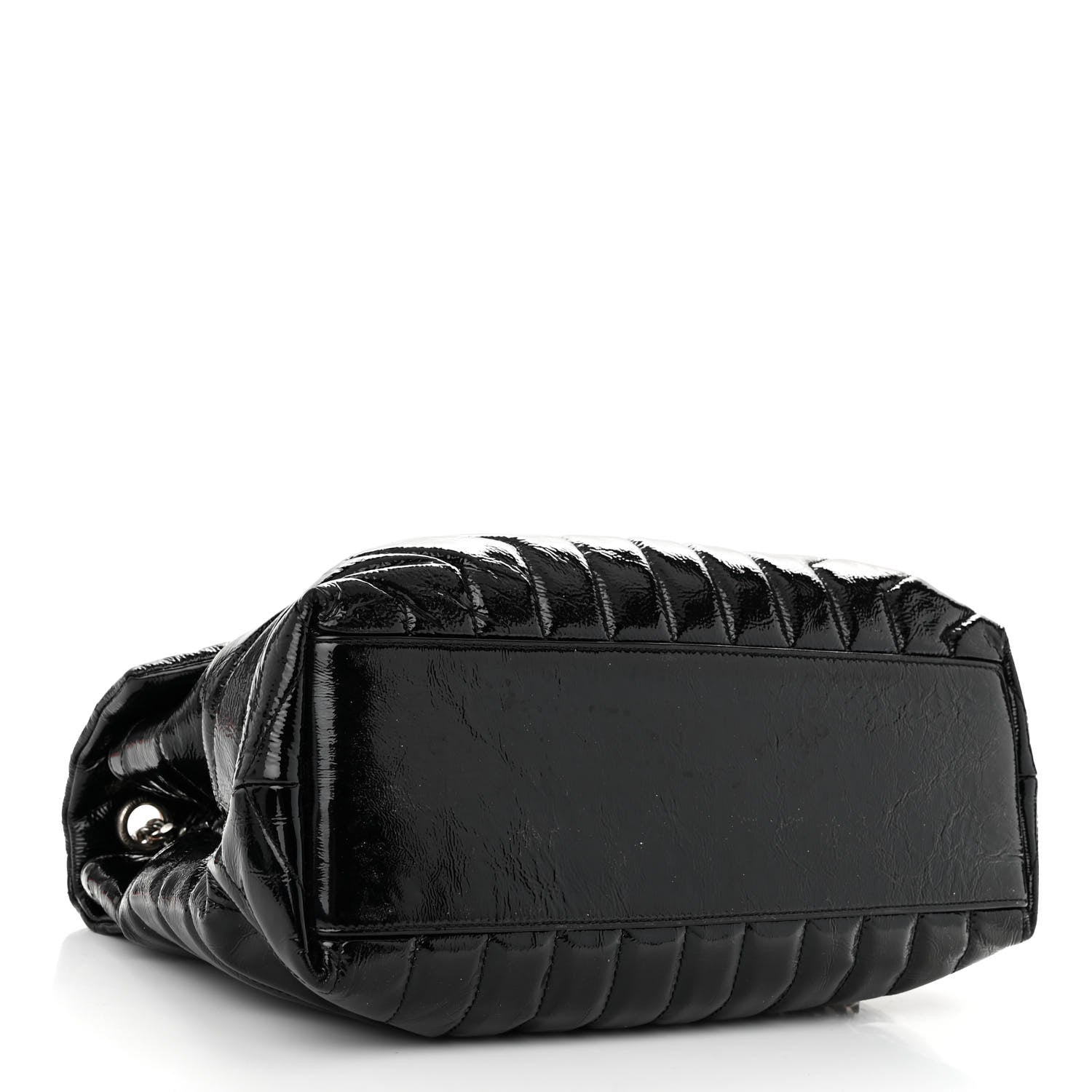 Saint Laurent Patent Y Quilted Monogram Medium Loulou Chain Satchel Black 4 of 11